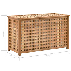 vidaXL Coffre de blanchisserie 77,5x37,5x46,5 cm Bois massif de noyer pas cher