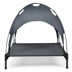 Helloshop26 Lit pour chien sur pieds cadre en acier robuste utilisable à l'intérieur et l'extérieur 105 x 87 x 89 cm gris 20_0003039