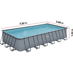 Avis Habitat Et Jardin Piscine tubulaire grise - LUDO 5 - 7.32 x 3.66 x 1.32 m - sans filtration