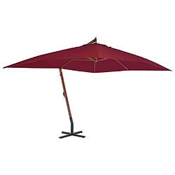 Maison Chic Parasol Jardin | Parasol en porte-à-faux avec mat en bois 400 x 300 cm Bordeaux - GKD44198