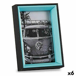 Gift Decor Cadre photo 3 x 17 x 12 cm Verre Noir Bleu Bois MDF (6 Unités)