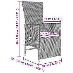 vidaXL Ensemble à manger de jardin et coussins 9 pcs beige Poly rotin pas cher