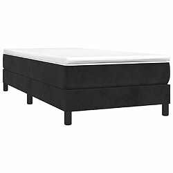 Avis Maison Chic Lit Adulte - Lit simple Lit à sommier tapissier avec matelas moelleux - Meuble de Chambre - Noir 90x190 cm Velours -MN46436