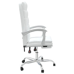 Avis vidaXL Fauteuil inclinable de bureau Blanc Similicuir