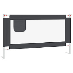 vidaXL Barrière de sécurité de lit d'enfant Gris foncé 140x25 cm Tissu