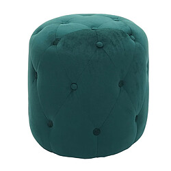 Decoshop26 Tabouret pouf repose-pieds style ottoman 42x39cm velours vert foncé 04_0005337