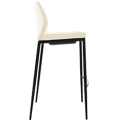 Avis Decoshop26 Tabouret de bar design classique et moderne en synthétique crème pieds en acier noir repose-pieds 10_0000867