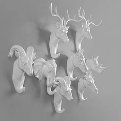 Acheter Wewoo 6 PCS Creative Tridimensionnel Multifonctionnel Tête de Cerf Animal Décoratif Crochet Manteau Rétro Vêtements Suspendus Artisanat À La Maison Créative, Style Aléatoire Livraison