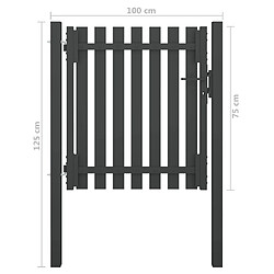 vidaXL Portail de clôture de jardin Acier 1x1,25 m Anthracite pas cher