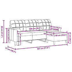 vidaXL Canapé à 3 places et repose-pieds Rouge bordeaux 180 cm Velours pas cher