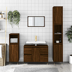 Maison Chic Armoire salle de bain,Meuble de rangement de salle de bain,Meuble haut chêne marron 80x33x60cm bois d'ingénierie -GKD287452