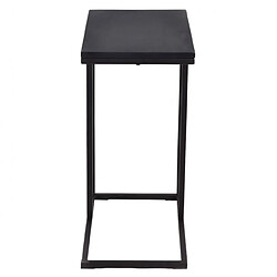 Helloshop26 Table d’appoint table basse table d’extrémité à glisser sous le canapé en métal et bois, 28x48x58,5cm, noir 20_0005133