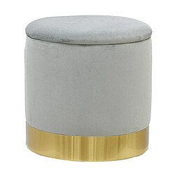 Aubry Gaspard Pouf coffre en velours et métal gris/or.