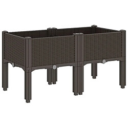 Acheter vidaXL Jardinière avec pieds marron 80x40x42 cm PP