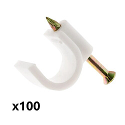 Avis Lot de 100 crochets de fixation Ø9mm - blanc - Zenitech