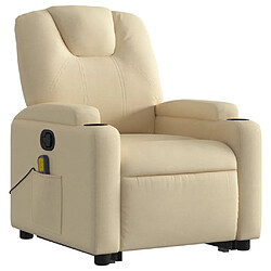 Avis Maison Chic Fauteuil Relax pour salon, Fauteuil inclinable de massage Crème Tissu -GKD52045