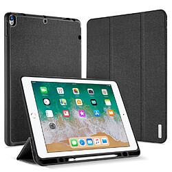 Etui en PU tissu tri-pli intelligent noir pour votre Apple iPad Pro 12.9 (2017)