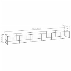 vidaXL Chenil Argenté 6 m² Acier pas cher