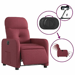 Maison Chic Fauteuil Relax pour salon, Fauteuil inclinable électrique Rouge bordeaux Tissu -GKD99341 pas cher