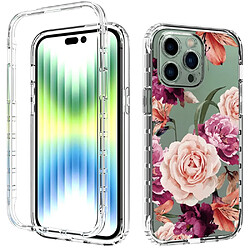 Coque en TPU anti-chute pour votre iPhone 14 Pro Max - fleur mauve