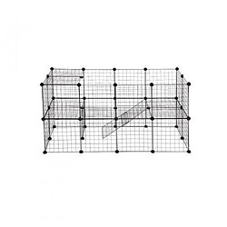 Acheter Helloshop26 Enclos modulable pour petits animaux cage intérieur 2 niveaux maillet en caoutchouc offert cochon d inde lapin assemblage facile 143 x 73 x 71 cm noir 12_0000476