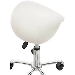 Acheter Decoshop26 Lot de 2 tabourets de travail cabinets médicaux les salons de beauté en métal chromé assise en PVC blanc 10_0002349