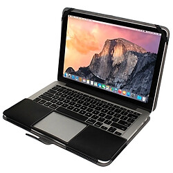 Wewoo Housse Étui noir pour MacBook Pro Retina 13,3 pouces ordinateur portable avec bouton pression en cuir