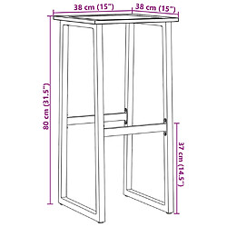 vidaXL Tabourets de bar lot de 4 noir acier enduit de poudre pas cher