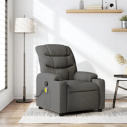 Maison Chic Fauteuil Relax pour salon, Fauteuil de massage inclinable Gris foncé Tissu -GKD83468