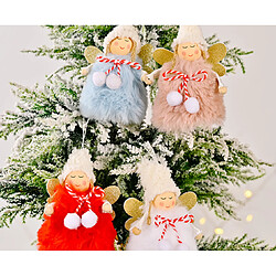 C85 4PCS Chambre à coucher Décoration de Noël souriante Ange Fluffy Angel Fille Arbre de Noël Pendentif Scène Décoration Ornements de Noël