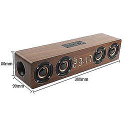 Acheter Universal Home Theatre portable colonne Bluetooth haut-parleur sans fil de haut-parleur en bois d'alarme en haut-parleur (marron)