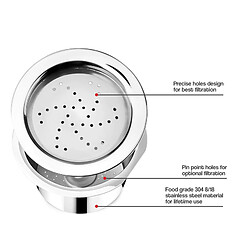 Avis 2x Dosettes de Café Réutilisables en acier inoxydable, antirouille, résistant à l'usure, sûr, sain et durable 3 Pièces Ensemble