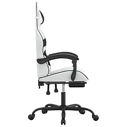 Avis vidaXL Chaise de jeu avec repose-pied Blanc et noir Similicuir