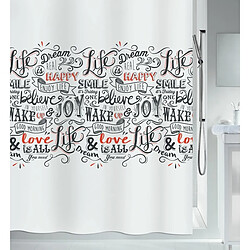 Spirella Rideau de douche Polyester LOVEJOY 180x200cm Noir & Rouge