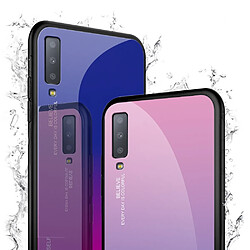 Avis Wewoo Coque Pour Galaxy A7 2018 étui en verre de couleur dégradée bleu ciel