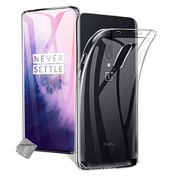 Htdmobiles Coque silicone gel fine pour OnePlus 7 Pro + film ecran - TPU TRANSPARENT