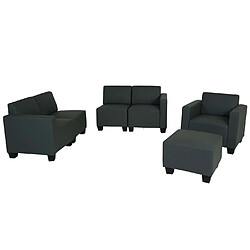 Avis Mendler Modular Sofa-System Ensemble de canapés Lyon 3-1-1-1, similicuir ~ gris foncé