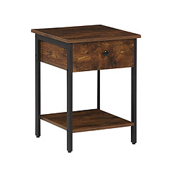 Beliani Table de chevet Table d'appoint Bois foncé VESTER