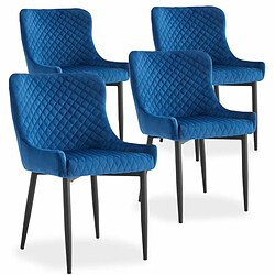 Paris Prix Lot de 4 Chaises Design Amyra 81cm Bleu