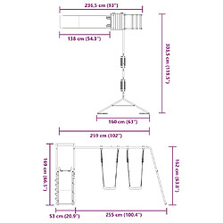 vidaXL Aire de jeux d'extérieur bois massif de douglas pas cher