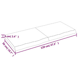 vidaXL Étagère murale 120x50x(2-6) cm bois de chêne massif non traité pas cher