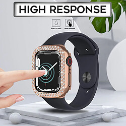 Coque en TPU décor strass, anti-rayures, or rose pour votre Apple Watch Series 7 45mm