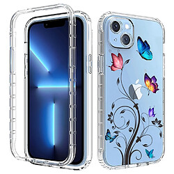 Coque en TPU pour votre iPhone 14 Plus - Arbre et papillon