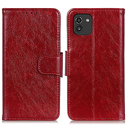 Etui en PU texture nappa rouge pour votre Samsung Galaxy A03 (166.5 x 75.98 x 9.14mm)