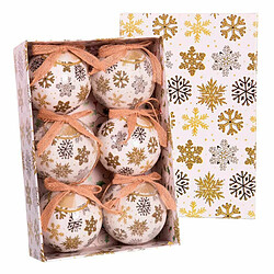 BigBuy Christmas Boules de Noël Multicouleur Papier Polyfoam 7,5 x 7,5 x 7,5 cm (6 Unités)