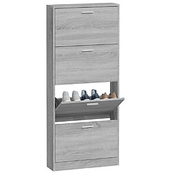 Acheter Maison Chic Armoire à chaussures | Meuble de rangement à chaussures Meuble d'Entrée Sonoma gris 59x17x150 cm Bois d'ingénierie -MN81670