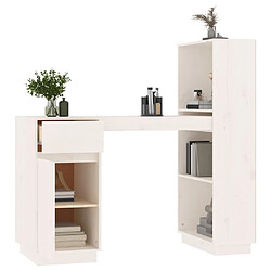 Acheter vidaXL Bureau Blanc 110x53x117 cm Bois massif de pin