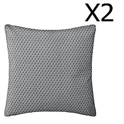 Pegane Lot de 2 Coussins gris déhoussable - 38 x 38 cm