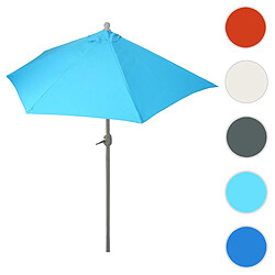 Mendler Parasol Parla en alu, hémicycle, parasol de balcon UV 50+ ~ 270cm turquoise sans pied 