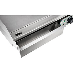 Helloshop26 Plancha électrique lisse - 75cm - 2 x 2.2kW acier inox professionnel 3614039